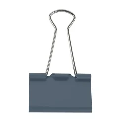 JAM Paper Large Binder Clips, 1" Capacity, Grey, 12 Clips/Pack (340BCGY)