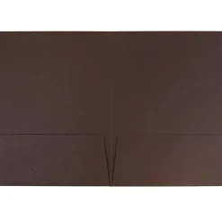 JAM Paper Linen 2-Pocket Presentation Folder, Chocolate Brown, 100/Carton (386LBRB)