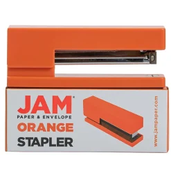 JAM Paper Modern Desktop Stapler, 10 Sheet Capacity, Orange (337ORZ)