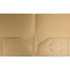 JAM Paper 2-Pocket Heavy Duty Plastic Folders, Gold, 108/Pack (383Hgob)