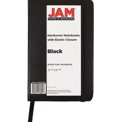JAM Paper Pocket Notebook, 3.75" x 5.625", Narrow Ruled, 100 Sheets, Black (340526602)