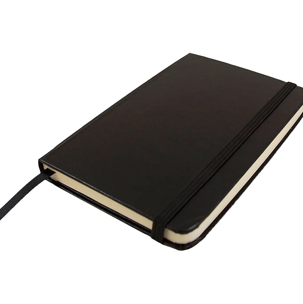 JAM Paper Pocket Notebook, 3.75" x 5.625", Narrow Ruled, 100 Sheets, Black (340526602)