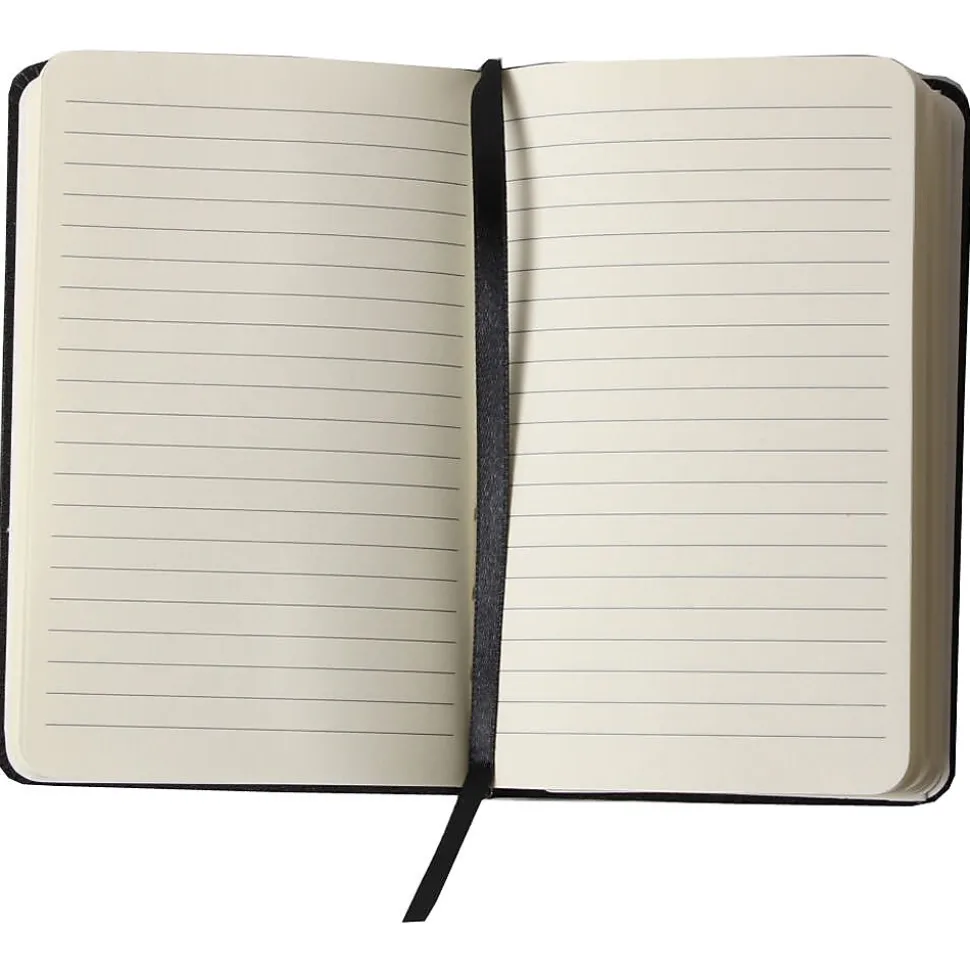JAM Paper Pocket Notebook, 3.75" x 5.625", Narrow Ruled, 100 Sheets, Black (340526602)