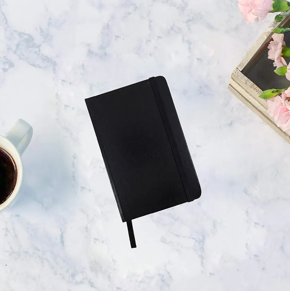 JAM Paper Pocket Notebook, 3.75" x 5.625", Narrow Ruled, 100 Sheets, Black (340526602)