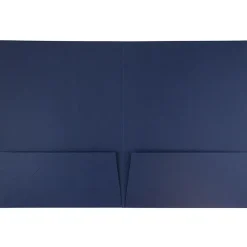 JAM Paper 2-Pocket Textured Linen Business Folders, Navy Blue, 50/Box (386LNAC)