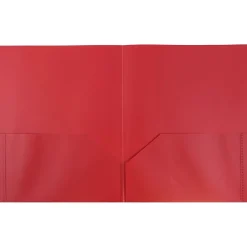 JAM Paper POP 2-Pocket Plastic Presentation Folder, Red, 6/Pack (382EREDD)