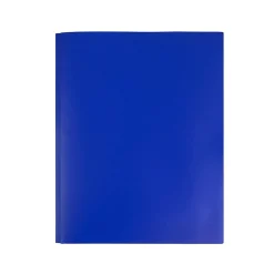 JAM Paper POP 2-Pocket Plastic Folders with Fastener, Deep Blue, 96/Carton (313525335)