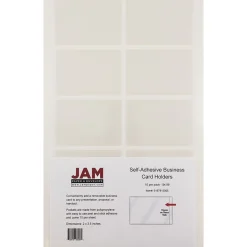 JAM Paper® Self-Adhesive Business Card Holders, 2 x 3 1/2, Clear, 50 Label Pockets/Pack (6187815065C)