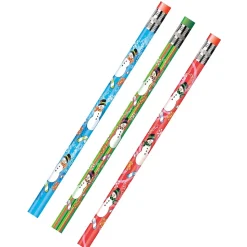 J.R. Moon Pencil Holiday Snowmen Wooden Pencil, 2mm, #2 Medium Lead, Dozen (JRM52071B)