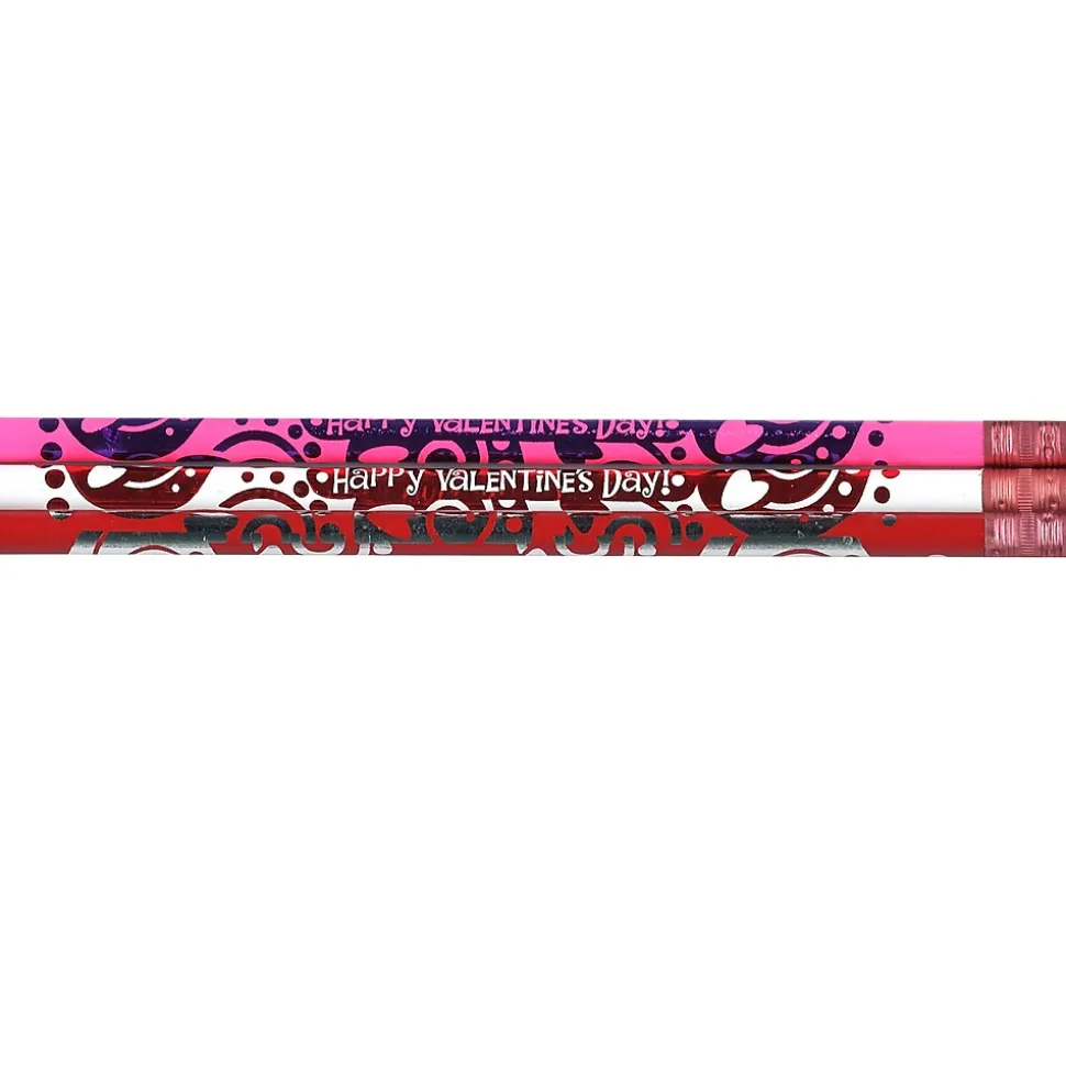 J.R. Moon Pencil Moon Happy Valentine's Day Pencils, Box of 144 (JRM7923G)