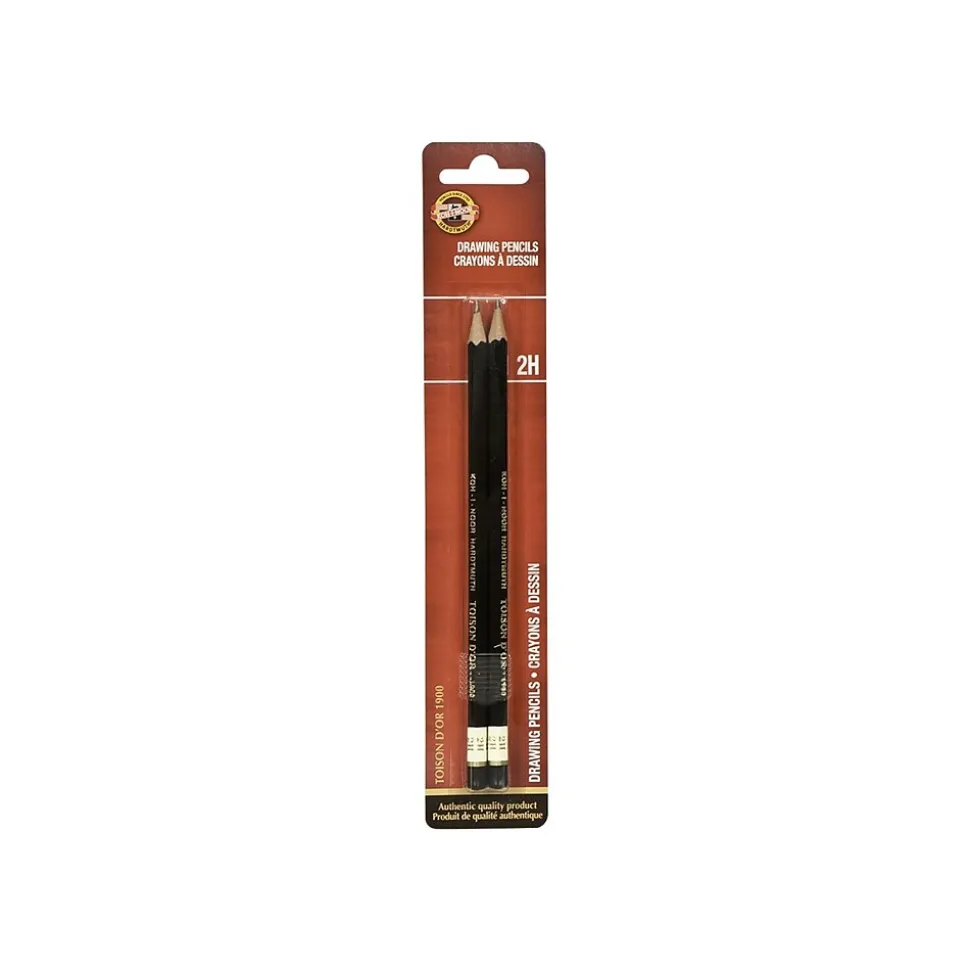 KOH-I-NOOR TOISON D'OR Cedar Pencils, No. 3 Hard Lead, 2/Pack (FA1900.2HBC)