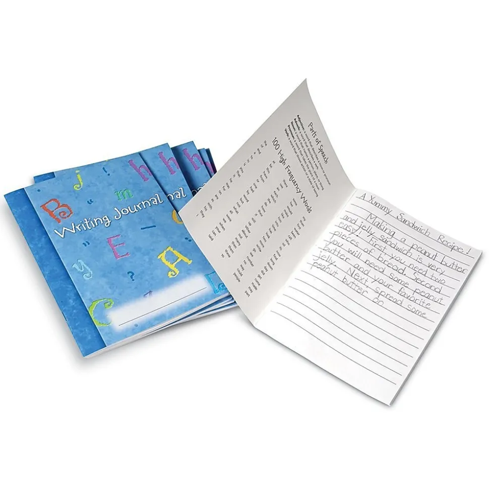 Learning Resources Make a Story Writing Hardcover Journal, 7" x 9", Blue, 10/Set (LER3467)