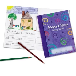 Learning Resources Make a Story Writing Hardcover Journal, 7" x 9", Purple, 10/Set (LER3469)