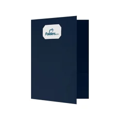 LUX 9 x 12 Presentation Folders, Standard Two Pocket w/ Front Cover Card Slit, Deep Blue Linen, 50/Pack (OR144DDBLU10050)
