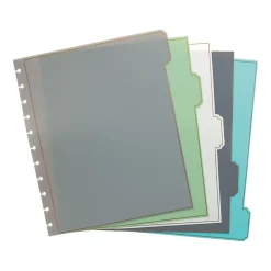 Martha Stewart Poly Divider, 5 Tabs, Assorted Colors, 1 Set (MS102C)