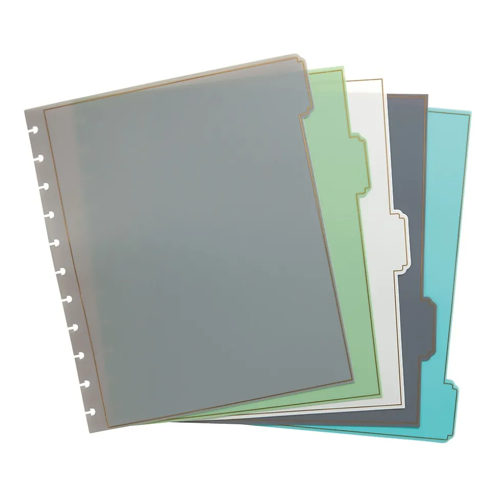 Martha Stewart Poly Divider, 5 Tabs, Assorted Colors, 1 Set (MS102C)