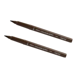 Marvy Uchida Calligraphy Pen Set, Ultra Fine, Brown Markers, 2/Pack (6506112a)