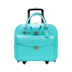 McKlein DENALI 15" Leather Laptop Bag, Aqua Blue (99708)