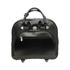 McKlein REDWOOD 15" Leather Rolling Laptop Bag, Black (99695)
