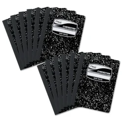 Mead Composition Notebooks, 9.75" x 7.5", Wide Ruled, 100 Sheets, White, 12/Pack (MEA72936)