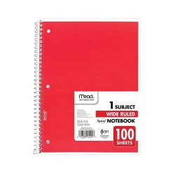 Mead 1-Subject Notebooks, 7.5