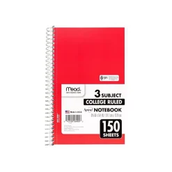Mead 3-Subject Notebooks, 6
