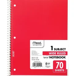 Mead 1-Subject Notebooks, 8