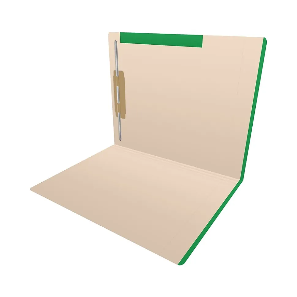Medical Arts Press File Folder, Straight-Cut, Letter Size, Manila Stock, Manila/Dark Green, Reinforced Right Side, 50/Box