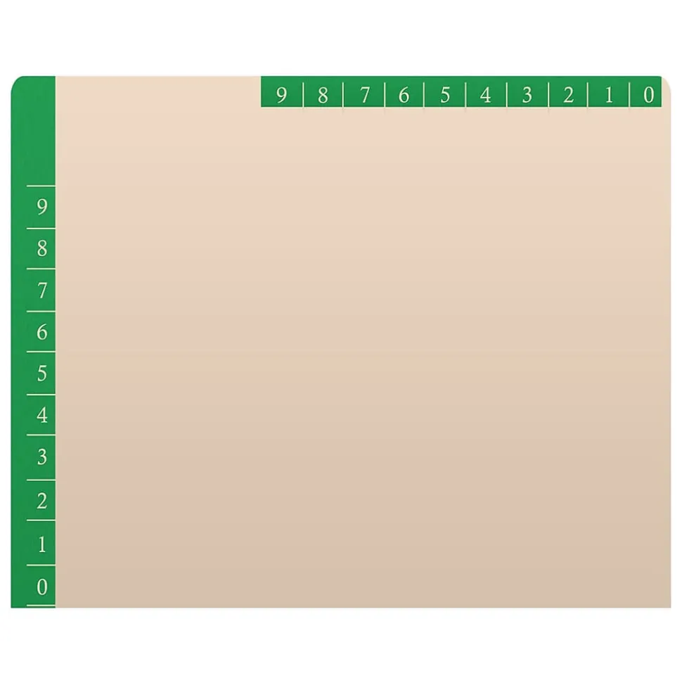 Medical Arts Press File Folder, Straight-Cut, Letter Size, Manila Stock, Manila/Dark Green, Reinforced Right Side, 50/Box