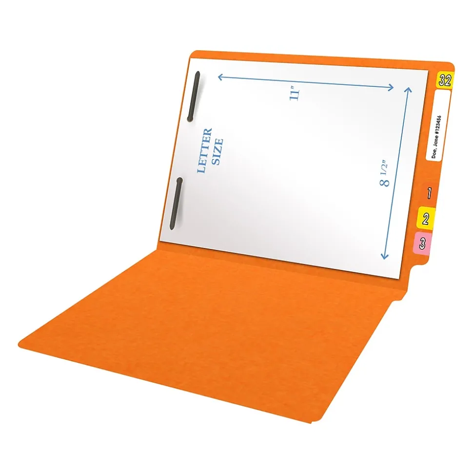 Medical Arts Press Heavy Duty End Tab File Folder, Straight-Cut, Letter Size, Orange, 40/Box (S-09461-ORG)