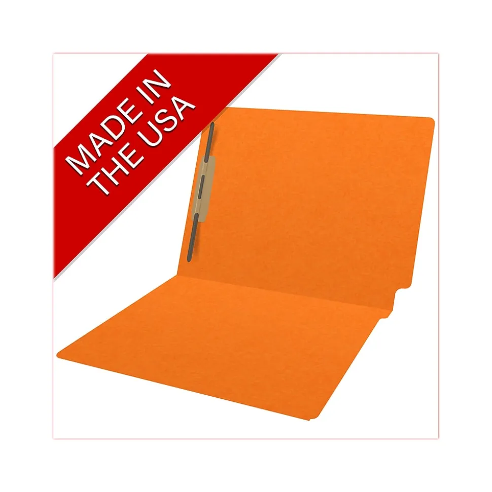 Medical Arts Press Heavy Duty End Tab File Folder, Straight-Cut, Letter Size, Orange, 40/Box (S-09461-ORG)