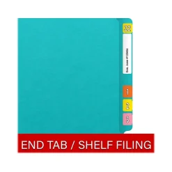 Medical Arts Press Heavy-Duty End Tab File Folder, Straight Cut, Letter-Size, Light Blue, 40/Box (S-09458-LBL)