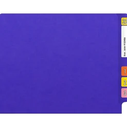 Medical Arts Press Heavy-Duty End Tab File Folder, Straight Cut, Letter-Size, Purple, 40/Box (S-09459-PUR)