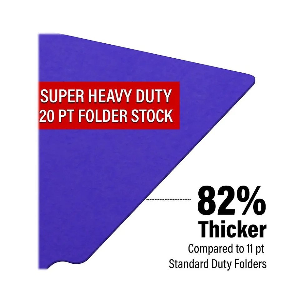 Medical Arts Press Heavy-Duty End Tab File Folder, Straight Cut, Letter-Size, Purple, 40/Box (S-09459-PUR)