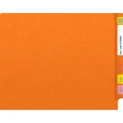 Medical Arts Press Heavy-Duty End Tab File Folder, Straight Cut, Letter-Size, Orange, 40/Box (S-09459-ORG)
