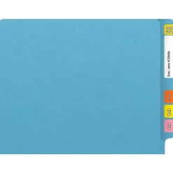 Medical Arts Press Heavy-Duty End Tab File Folder, Straight Cut, Letter-Size, Blue, 40/Box (S-09458-DBL)