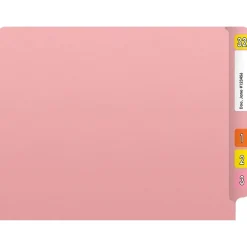 Medical Arts Press Heavy-Duty End Tab File Folder, Straight Cut, Letter-Size, Pink, 40/Box (S-09458-PNK)