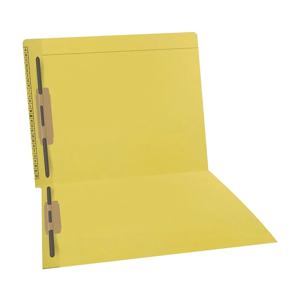 Medical Arts Press Kardex Reinforced End Tab File Folder, Straight Cut, Letter-Size, Yellow, 50/Box (F1180-YLW)