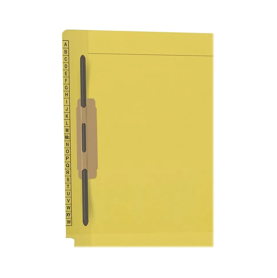 Medical Arts Press Kardex Reinforced End Tab File Folder, Straight Cut, Letter-Size, Yellow, 50/Box (F1180-YLW)