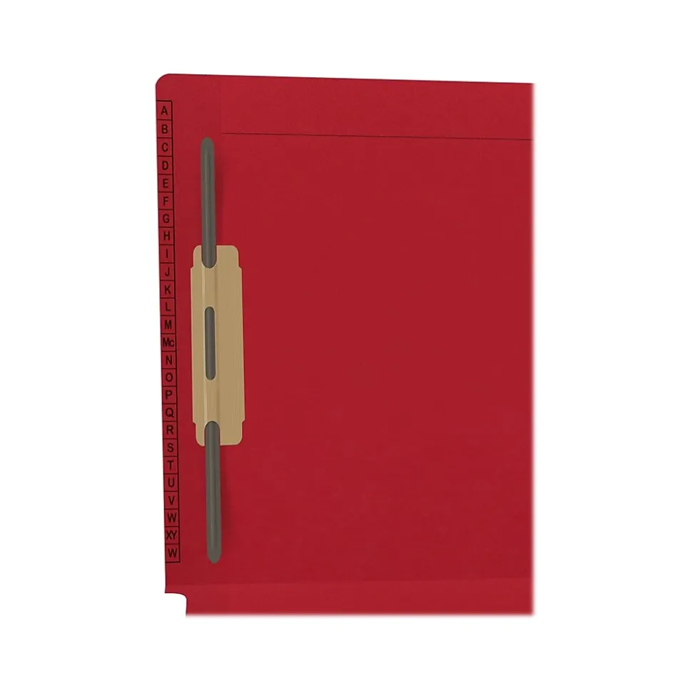 Medical Arts Press Kardex Reinforced End Tab File Folder, Straight Cut, Letter-Size, Red, 50/Box (F1180-RED)