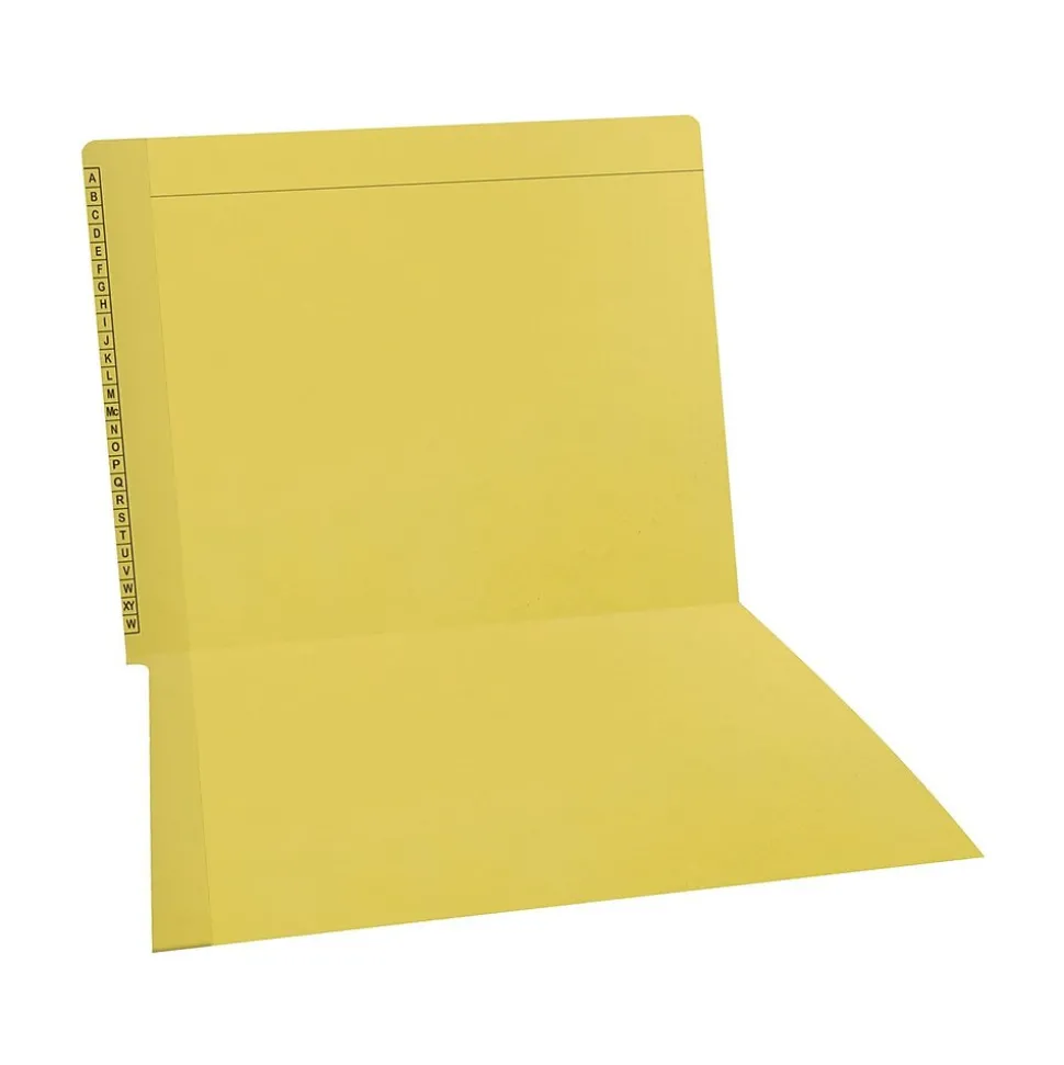 Medical Arts Press Kardex Match Reinforced End Tab File Folder, Straight Cut, Letter-Size, Yellow, 100/Box (F1170-YLW)