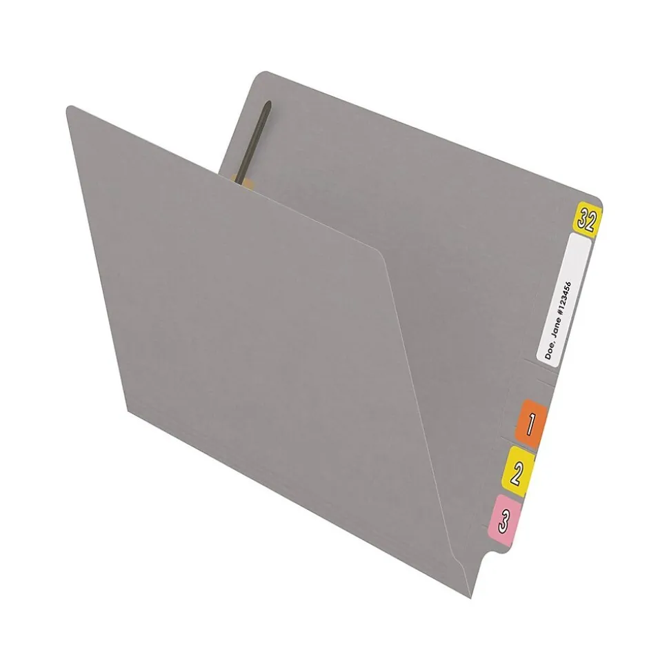 Medical Arts Press Reinforced End Tab File Folder, Straight Cut, Letter-Size, Gray, 250/Carton (S-01502-GRY-B)