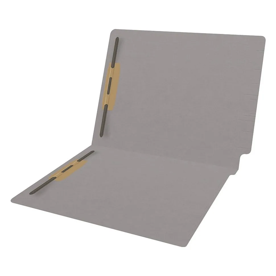 Medical Arts Press Reinforced End Tab File Folder, Straight Cut, Letter-Size, Gray, 250/Carton (S-01502-GRY-B)
