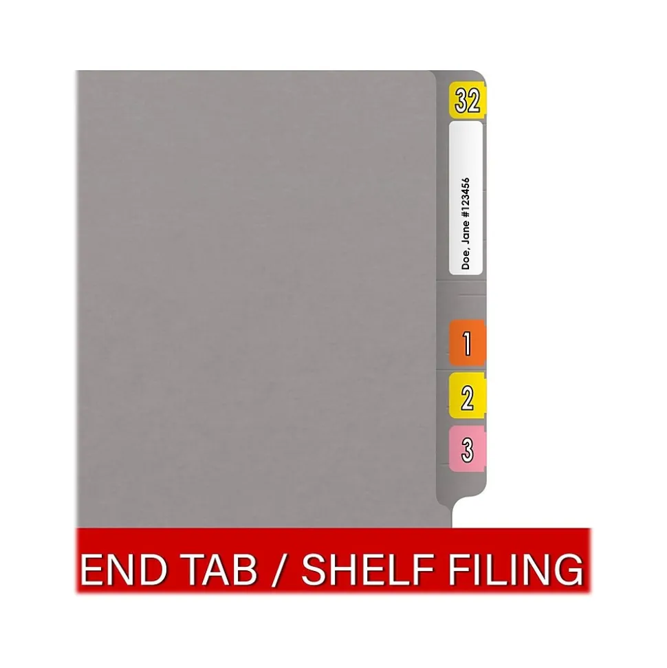 Medical Arts Press Reinforced End Tab File Folder, Straight Cut, Letter-Size, Gray, 250/Carton (S-01502-GRY-B)