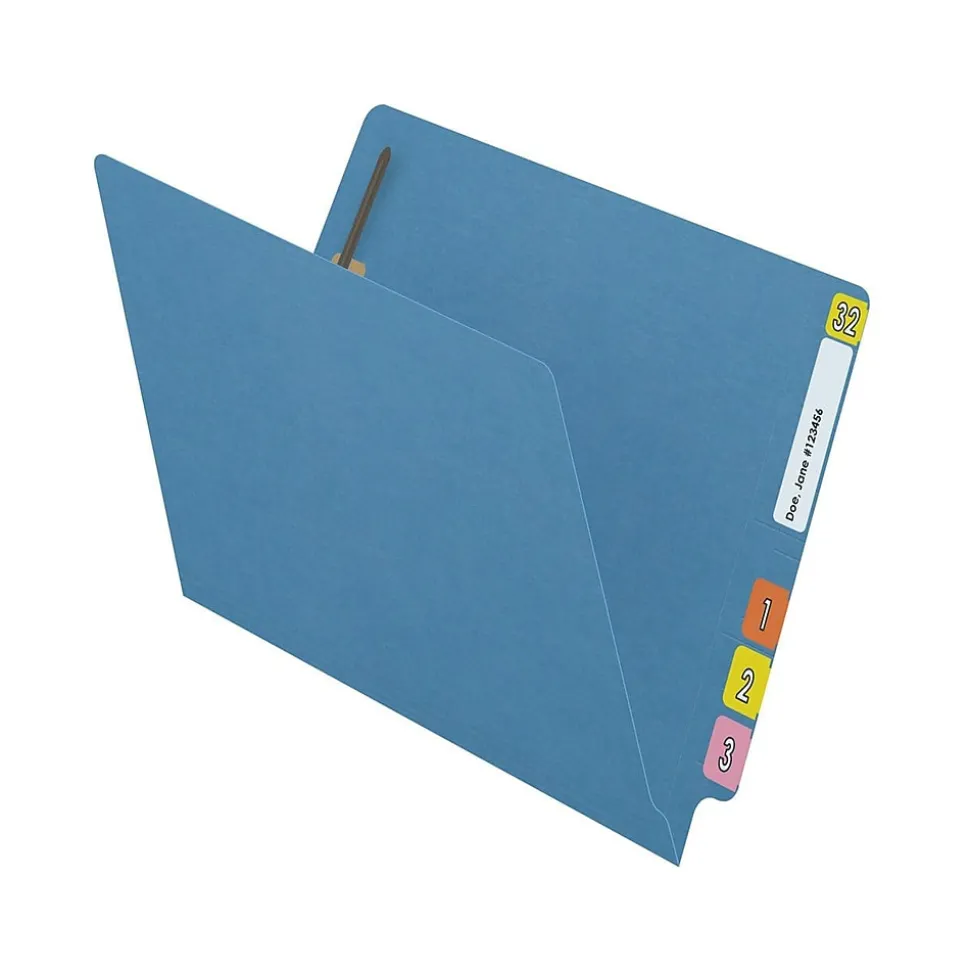 Medical Arts Press Reinforced End Tab File Folder, Straight Cut, Letter-Size, Blue, 250/Carton (S-01502-BLU-B)