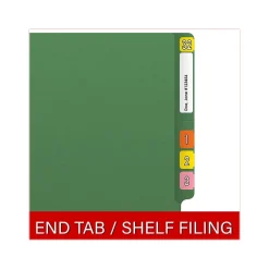 Medical Arts Press Reinforced End Tab File Folder, Straight Cut, Letter-Size, Green, 50/Box (S-01602-GRN)