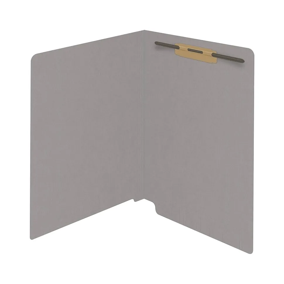 Medical Arts Press Reinforced End Tab File Folder, Straight Cut, Letter-Size, Gray, 50/Box (S-01501-GRY)