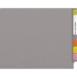 Medical Arts Press Reinforced End Tab File Folder, Straight Cut, Letter-Size, Gray, 50/Box (S-01501-GRY)