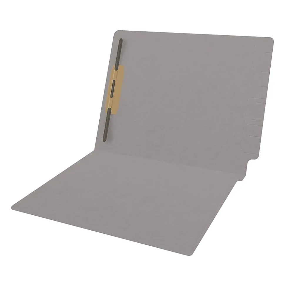 Medical Arts Press Reinforced End Tab File Folder, Straight Cut, Letter-Size, Gray, 50/Box (S-01501-GRY)