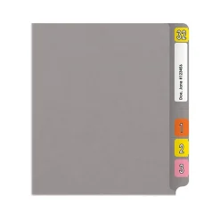 Medical Arts Press Reinforced End Tab File Folder, Straight Cut, Letter-Size, Gray, 50/Box (S-01501-GRY)